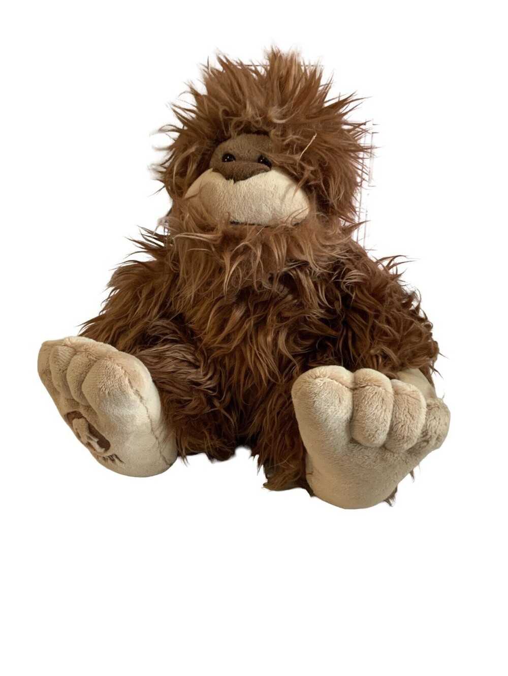 Aurora Plush Bigfoot Stuffed Animal Light Brown Shaggy Furry 12" EUC